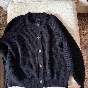 Banana Republic Black Button-Up Cardigan